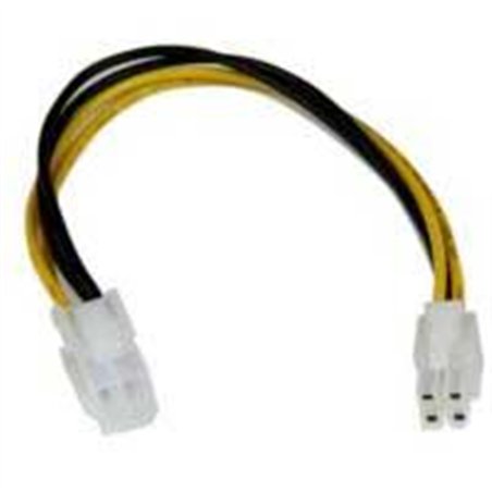CABLE DE 20CM DE EXTENSION ALARGADOR FUENTE ALIMENTACION CORRIENTE TARJETA MADRE CPU ATX12V 4 PINES P4 - MACHO A HEMBRA - STARTE