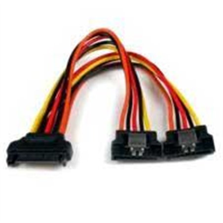 CABLE DE 15CM ADAPTADOR SPLITTER DIVISOR DE ALIMENTACION SATA LATCHING CON CIERRE PESTILLO - 2X HEMBRA - 1X MACHO - STARTECH.COM