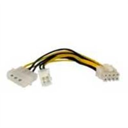 CABLE ADAPTADOR DE 15CM PARA FUENTE DE PODER - ALIMENTACIN CPU INTERNO 4 PINES A 8 PINES EPS CON LP4 - HEMBRA A MACHO - STARTECH