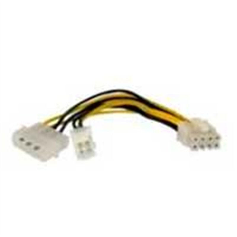 CABLE ADAPTADOR DE 15CM PARA FUENTE DE PODER - ALIMENTACIN CPU INTERNO 4 PINES A 8 PINES EPS CON LP4 - HEMBRA A MACHO - STARTECH