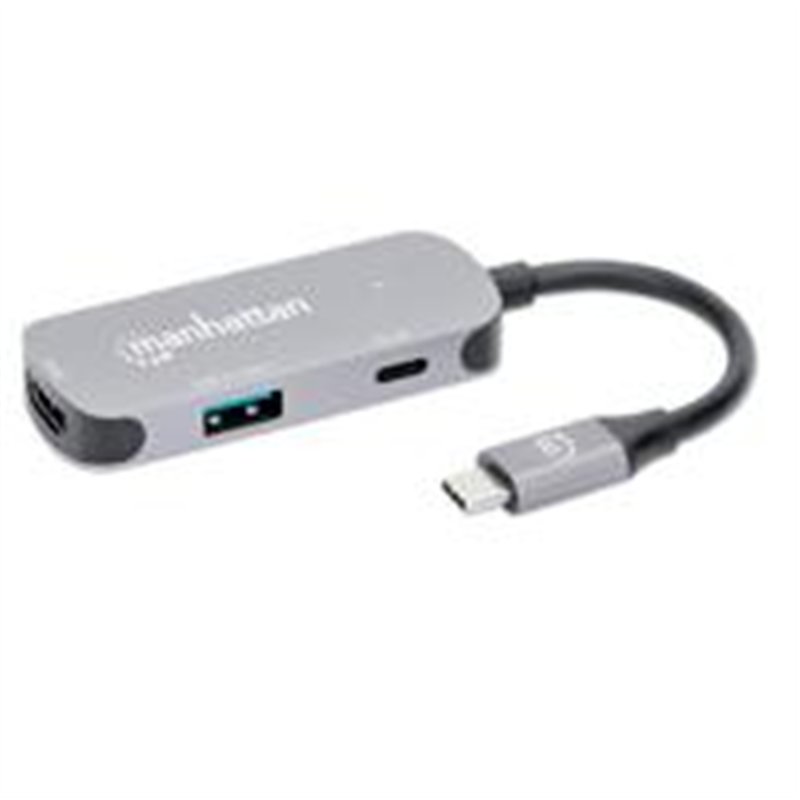 DOCKING USB,MANHATTAN,130707,-C 3 PTOS, HDMI/USB-A/USB-C PD