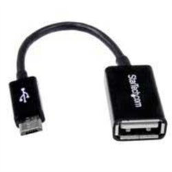 CABLE ADAPTADOR DE 12CM MICRO USB MACHO A USB A HEMBRA OTG PARA TABLETS SMARTPHONES TELFONOS INTELIGENTES - NEGRO - STARTECH.COM
