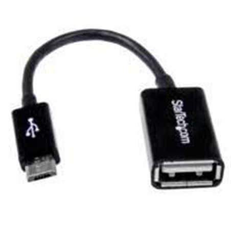 CABLE ADAPTADOR DE 12CM MICRO USB MACHO A USB A HEMBRA OTG PARA TABLETS SMARTPHONES TELFONOS INTELIGENTES - NEGRO - STARTECH.COM