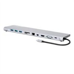 DOCKING USB,MANHATTAN,130578,-C 11 PTOS, HDMI/MINI DP/VGA, USB-C PD/3XUSBV3.2, RED/AUDIO/SD/MICRO SD