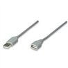 CABLE USB,MANHATTAN,317238, EXTENSION 3.0M, GRIS