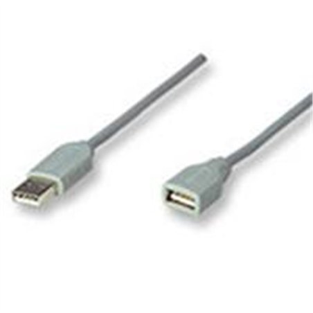 CABLE USB,MANHATTAN,340960, EXTENSION 4.5M, GRIS