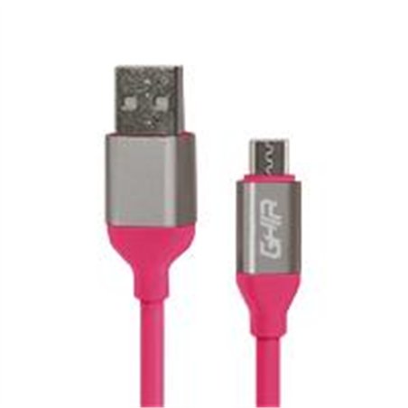 CABLE MICRO USB GHIA 1M COLOR ROSA