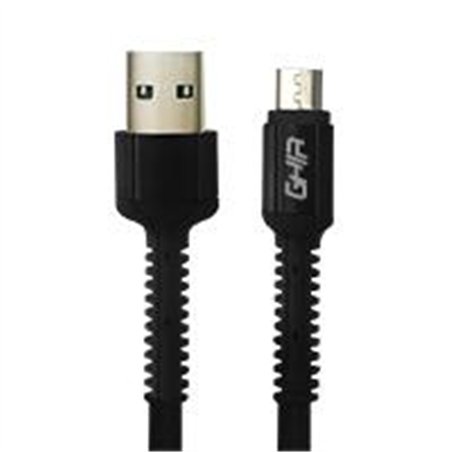 CABLE MICRO USB GHIA NYLON 1M COLOR NEGRO