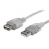 CABLE USB,MANHATTAN,336314, V2.0 EXT. 1.8M PLATA