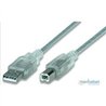 CABLE USB,MANHATTAN,340465,V2.0 A-B  4.5M, PLATA