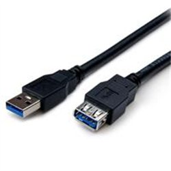 CABLE DE 2M DE EXTENSION ALARGADOR PASIVO USB 3.0 SUPERSPEED - MACHO A HEMBRA USB A - EXTENSOR - NEGRO - STARTECH.COM MOD. USB3S