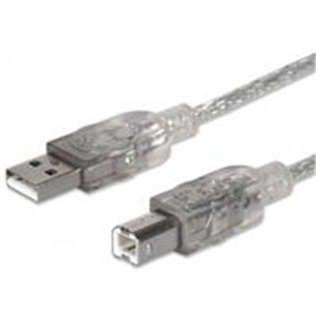 CABLE USB,MANHATTAN,340458, V2.0 A-B  3.0M, PLATA