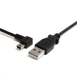 CABLE DE 91CM USB 2.0 ACODADO A LA IZQUIERDA MINI B - CABLE ADAPTADOR USB A A MINI B - CABLE CONVERTIDOR USB-A A MINI USB-B - ST