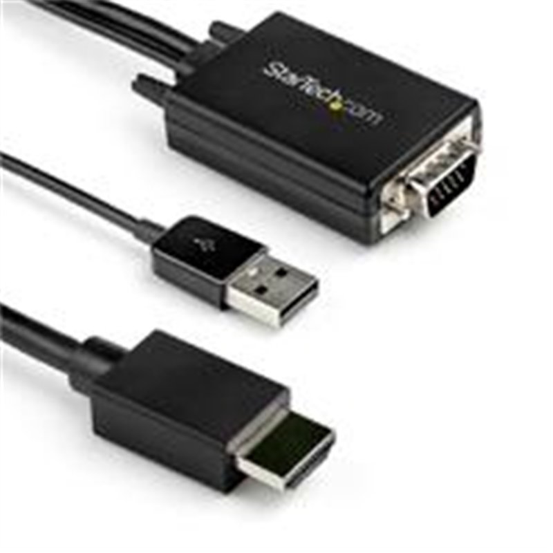 CABLE ADAPTADOR DE VGA A HDMI DE 2M CON AUDIO - 1920 X 1080 - CONVERTIDOR ACTIVO VGA A HDMI - MACHO A MACHO - STARTECH.COM MOD. 