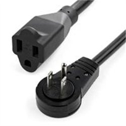 CABLE DE CORRIENTE DE 3M DE EXTENSION - CABLE DE ALIMENTACION ROTATIVO PLANO DE 360 - NEMA 5-15P A NEMA 5-15R - 16AWG - 15A 125V