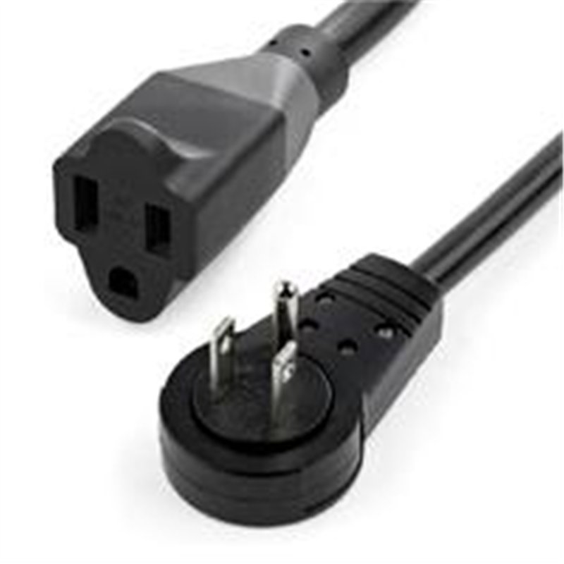 CABLE DE CORRIENTE DE 3M DE EXTENSION - CABLE DE ALIMENTACION ROTATIVO PLANO DE 360 - NEMA 5-15P A NEMA 5-15R - 16AWG - 15A 125V