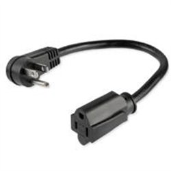 CABLE DE ALIMENTACIN DE 0.3M - EXTENSION DE ALIMENTACION, ACODADO EN ANGULO RECTO NEMA 5-15P A NEMA 5-15R, 13A 125V, 16AWG, UL -