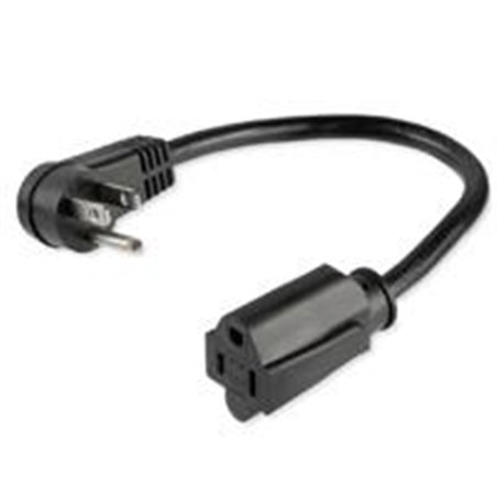 CABLE DE ALIMENTACIN DE 0.3M - EXTENSION DE ALIMENTACION, ACODADO EN ANGULO RECTO NEMA 5-15P A NEMA 5-15R, 13A 125V, 16AWG, UL -