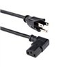 CABLE DE CORRIENTE DE 1M ESTANDAR DE ALIMENTACION DE COMPUTADORA, ACODADO EN ANGULO RECTO - 18AWG - NEMA 5-15P A C13 - 10A 125V 