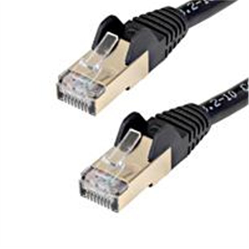 CABLE DE 2M CAT6A ETHERNET NEGRO - CABLE DE RED 10GB CAT6A SNAGLESS BLINDADO RJ45 POE DE 100W - 10GBE CON CERTIFICACION UL/TIA -