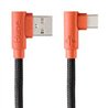 CABLE MICRO USB TIPO C HUNE HIEDRA SUSTENTABLE TRENZADO CARGA RAPIDA Y DATOS 90ª  1.2M (CORTEZA)