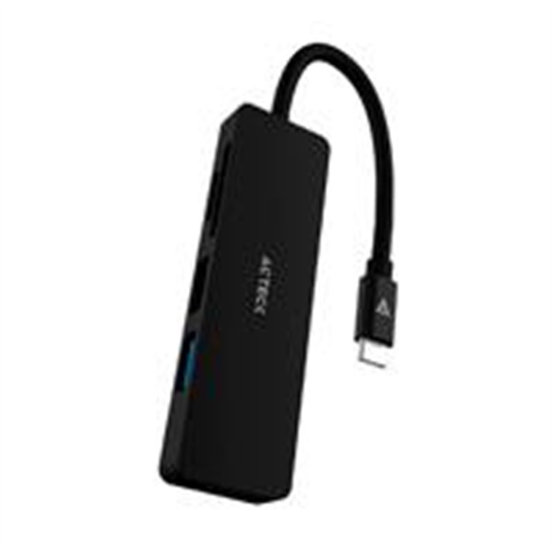 HUB ACTECK GATE 5 DH640 / USB C / 4 PUERTOS / USB A - HDMI - LECTOR DE MEMORIAS / 10 CM / NEGRO / AC-934633