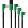 CABLE 3 EN 1 MICROUSB/TIPO C/LIGHTNING HUNE HIEDRA SUSTENTABLE TRENZADO 90ª 1.2M COMPATIBLE CON IPHONE (BOSQUE)