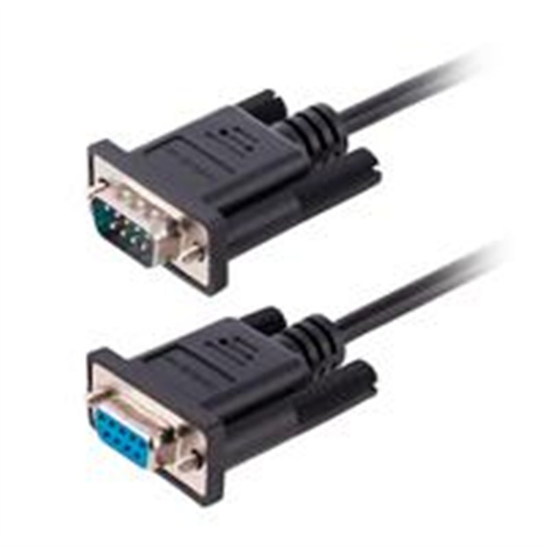 CABLE DE 3M SERIAL RS232 PARA MODEM NULO, CROSSOVER CRUZADO BLINDADO, CABLE DB9 PUERTO COM HEMBRA A MACHO COMPATIBLE DTE - START
