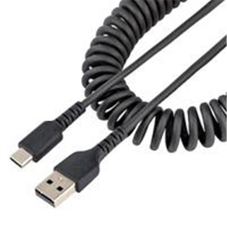 CABLE DE 50CM DE CARGA USB A A USB C, CABLE USB TIPO C EN ESPIRAL DE CARGA RAPIDA, CABLE USB 2.0 A A USBC NEGRO - STARTECH.COM M