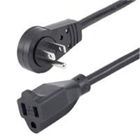 CABLE DE 1.8M DE EXTENSION DE ALIMENTACION - CABLE ALARGADOR DE CORRIENTE ROTATIVO PLANO DE 360DEG - NEMA 5-15P A NEMA 5-15R - S