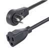 CABLE DE 1.8M DE EXTENSION DE ALIMENTACION - CABLE ALARGADOR DE CORRIENTE ROTATIVO PLANO DE 360DEG - NEMA 5-15P A NEMA 5-15R - S