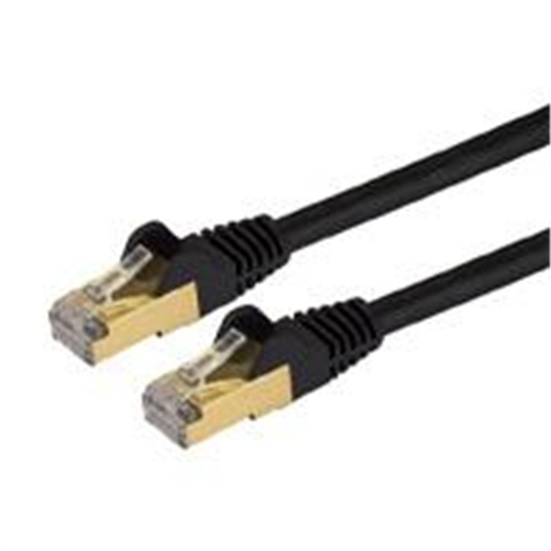 CABLE DE 2M CAT6A ETHERNET NEGRO - CABLE DE RED 10GB CAT6A SNAGLESS BLINDADO RJ45 POE DE 100W - 10GBE CON CERTIFICACION UL/TIA -