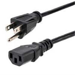 CABLE DE CORRIENTE DE 7.6M ESTANDAR DE ALIMENTACION DE COMPUTADORA, NEMA 5-15P A C13, 10A 125V, 18AWG, CABLE DE REPUESTO PARA IM