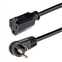 CABLE 2M DE EXTENSION DE ALIMENTACION, NGULO RECTO NEMA 5-15P A NEMA 5-15R, 13A 125V, 16AWG, ACODADO, ALARGADOR - STARTECH.COM M
