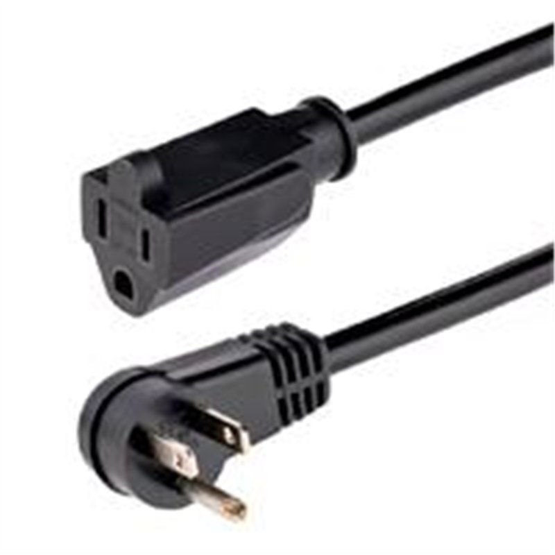 CABLE 2M DE EXTENSION DE ALIMENTACION, NGULO RECTO NEMA 5-15P A NEMA 5-15R, 13A 125V, 16AWG, ACODADO, ALARGADOR - STARTECH.COM M