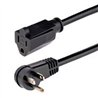 CABLE 2M DE EXTENSION DE ALIMENTACION, NGULO RECTO NEMA 5-15P A NEMA 5-15R, 13A 125V, 16AWG, ACODADO, ALARGADOR - STARTECH.COM M