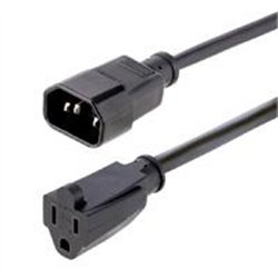 CABLE DE 1M DE EXTENSION DE ALIMENTACION PARA COMPUTADORAS, IEC 320 C14 A NEMA 5-15R, 10A 125V, ALARGADOR - STARTECH.COM MOD. 14