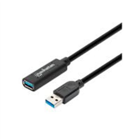 CABLE USB EXTENSIÓN, MANHATTAN,153737,V3.0 EXT. ACTIVA  5.0M NEGRO