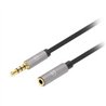 CABLE AUDIO ESTEREO, MANHATTAN,356053, 3.5MM EXTEN. M-H 5.0M NEGRO/ALUMINIO PLATEADO