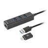 ADAPTADOR DE RED,MANHATTAN,180894, GB USB A/C +HUB 3 PTOS V3.0