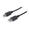 CABLE USB, MANHATTAN,306218, V2.0 A-B  0.9M, NEGRO