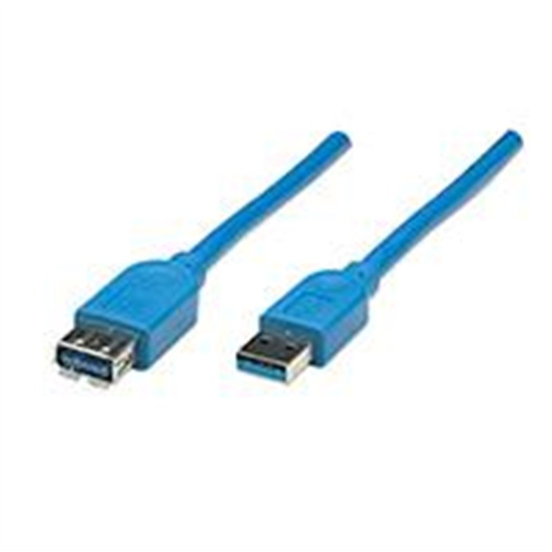 CABLE USB,MANHATTAN,322447, V3.2 EXT. TIPO A  3.0M AZUL, 5 G
