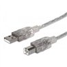 CABLE USB,MANHATTAN,345408, V2.0 A-B  5.0M  PLATA