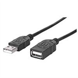 CABLE USB,MANHATTAN,338653, V2.0 EXT. TIPO A  1.8M NEGRO
