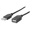 CABLE USB,MANHATTAN,338653, V2.0 EXT. TIPO A  1.8M NEGRO
