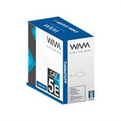 BOBINA DE CABLE WAM CAT5E UTP CCA 24 AWG 305 MTS COLOR AZUL