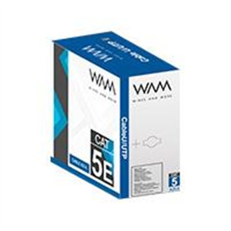 BOBINA DE CABLE WAM CAT5E UTP CCA 24 AWG 305 MTS COLOR AZUL