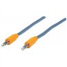 CABLE AUDIO,MANHATTAN,352802, ESTEREO 3.5MM M-M 1.0M TEXTIL AZUL/NARANJA