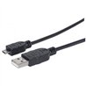 CABLE USB,MANHATTAN,307161, V2 A-MICRO B, BOLSA PVC 1.0M NEGRO