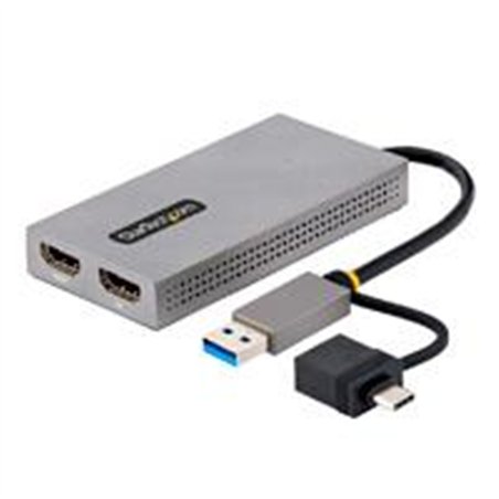 ADAPTADOR DE USB 3.0 A HDMI DOBLE, USB A/C A 2 PANTALLAS HDMI , DONGLE USB-A A C, CABLE DE 11CM, WIN/MAC - STARTECH.COM MOD. 107